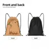 Custom Cute Capybara Drawstring Bag Men Women Foldable Sports Gym Sackpack Animal Lover Training Backpacks 2