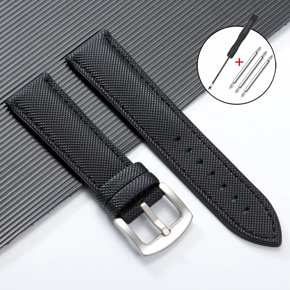 Premium Silicone Waterproof Watch Band with Metal Buckle - Breathable Soft Rubber Strap Replacement