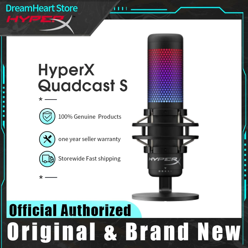 mic stand HyperX QuadCast S RGB Lighting USB Condenser Gaming & Streaming Microphone For PC PS4 For Kingston headphones with mic