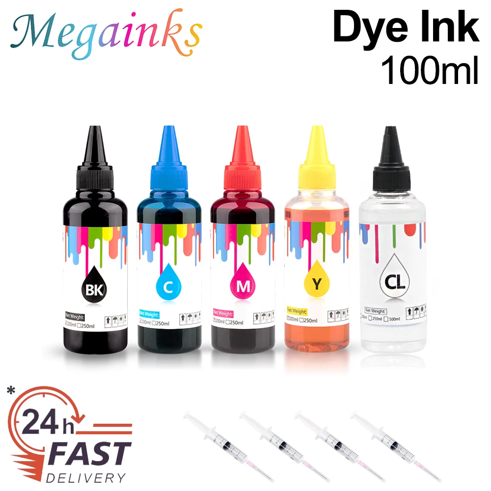 Universal Corante Tinta bk c m y Kit Compatível para hp Canon Epson Irmão Deskjet Impressora Jato de Tinta Cartuchos Tanque Ciss 100ml