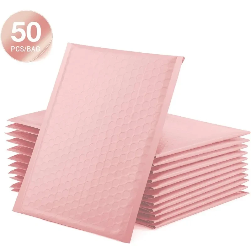 

50 Pcs Pink Mailer Poly Bubble Padded Mailing Envelopes for Mailer Gift Packaging Self Seal Bag Bubble Padding Bubble Mailers