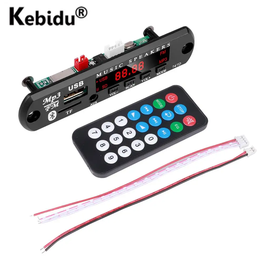 Audio MP3 Player Bluetooth MP3 Decoder 9V-12V Car MP3 WMA Decoder Board USB Player TF Card FM Radio Module Board Wireless Bluetooth 5.0 For Car