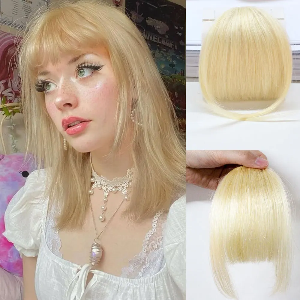 Clip in Bangs Human Hair Bangs Hair Clip Extensions Wispy Bangs