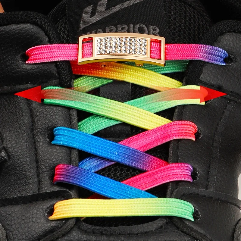 Neue Diamond Lock Schnürsenkel ohne Krawatten, glitzernde elastische Schnürsenkel, Sneakers, Tennis, keine Krawatte, Schnürsenkel, flache Schnürsenkel, Schuhe, Zubehör