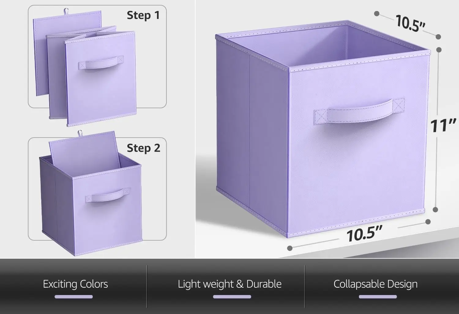 Storage Cubes Foldable Fabric Baskets for Organizing Pantry, Closet, Shelf, Toy Box, Cubby Collapsible Cloth Cube Storage Bins 3