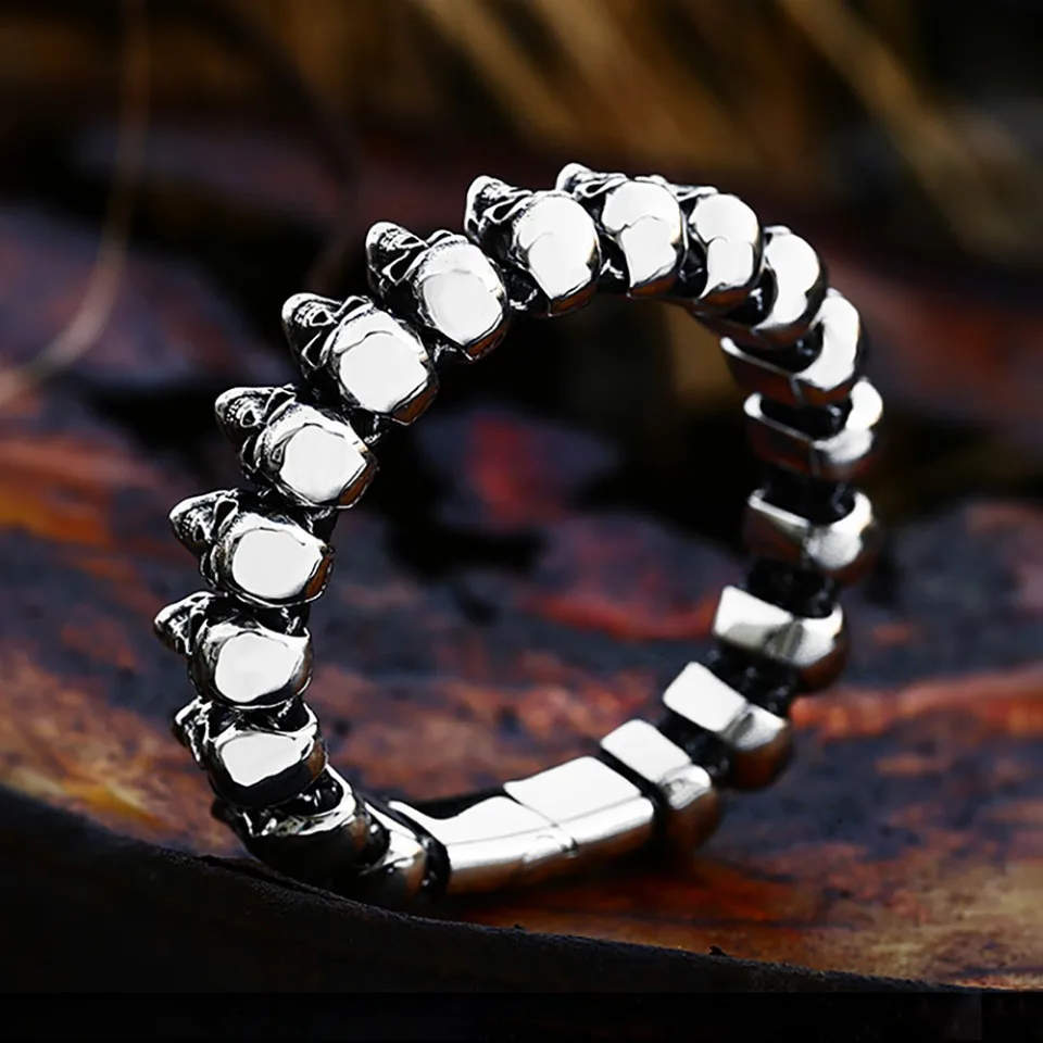 Bracciale Uomo Pelle Nero E Marrone Cinghie Con Acciaio Inossidabile