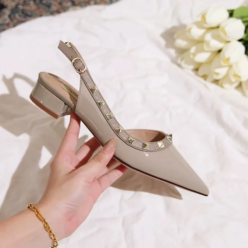 صنادل برباط خلفي للنساء ، أحذية كعب عالي أنيقة ، م...