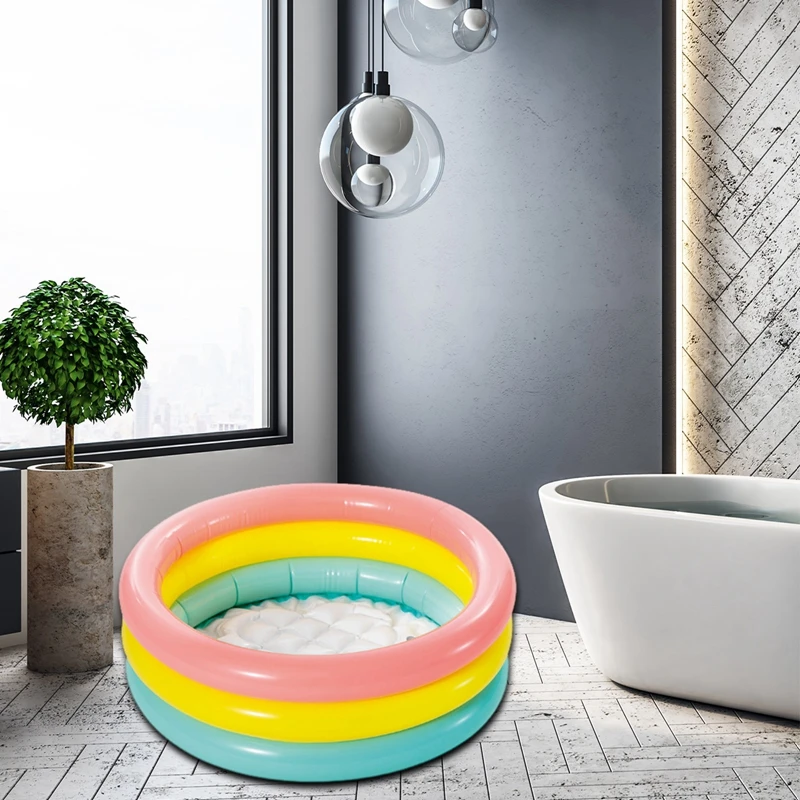 Inflatable Baby Kiddie Pool Kids Paddling Pool Toddler Baby Swimming Blow Up Ball Pit Infant Wading for Backyard