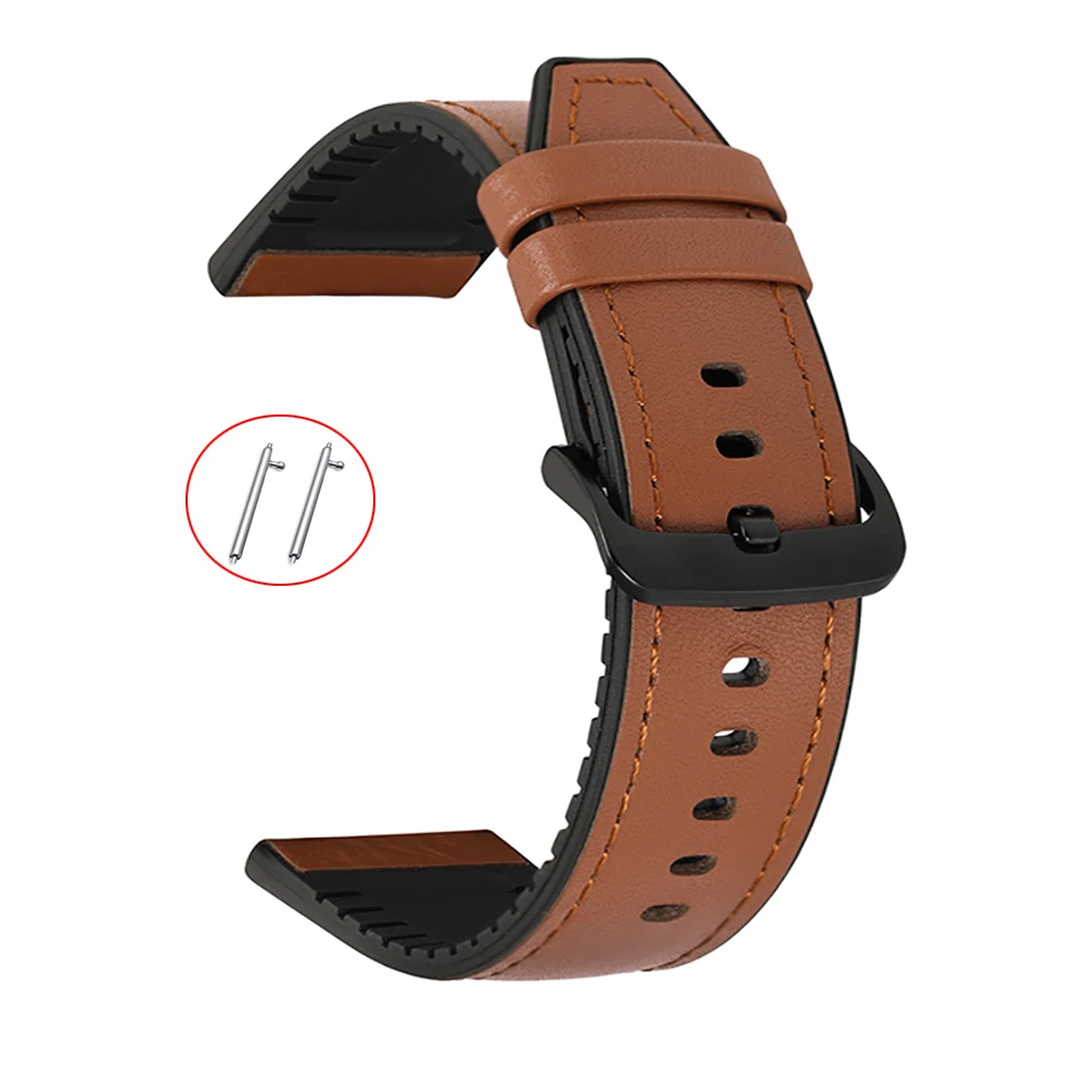 

22MM Leather Silicone Bracelet Watchband Strap For Huawei Watch 3/3 pro/GT2 Pro/GT2 Smart Wristband Bracelet Accessories belt