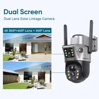 LS VISION 4K 8MP Wireless Solar Camera Dual Screen WiFi PTZ Camera Outdoor Built-in Battery Video Surveillance Camera V380PRO 2