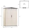 Large Vertical Resin Outdoor Storage Shed With Floor (6.2 x 4.6 Ft), Weather Resistant, Beige/Brown, Organization for 6