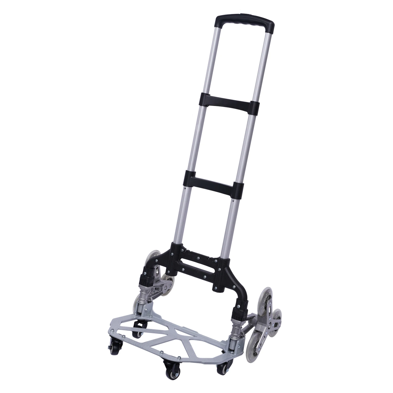 Treppensteigerwagen mit 10 Rädern, Schwerlast-Klappkarre, 75 kg Tragkraft, höhenverstellbar, mit wasserdichter Tasche für den Umzug – Detail 5