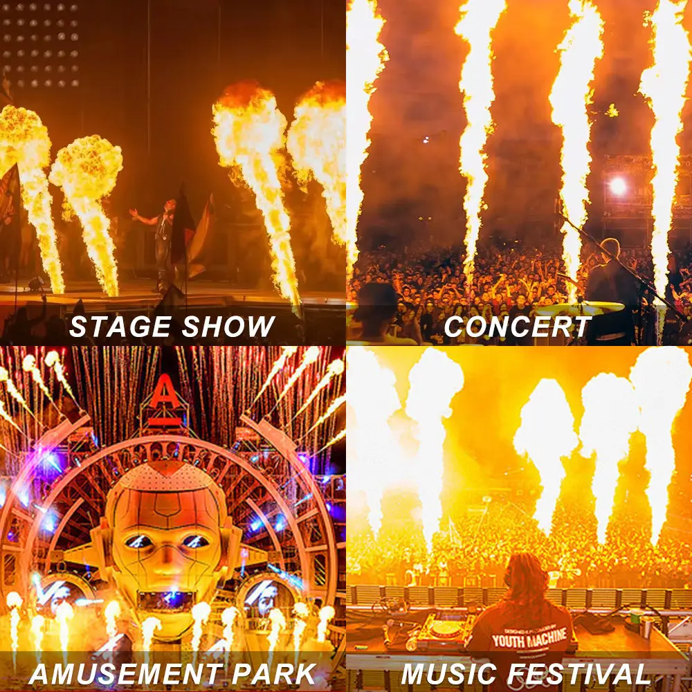 Newest 320W Stage Flame Machine Single Head Fire Jet Effect DMX512 Dynamic Flame