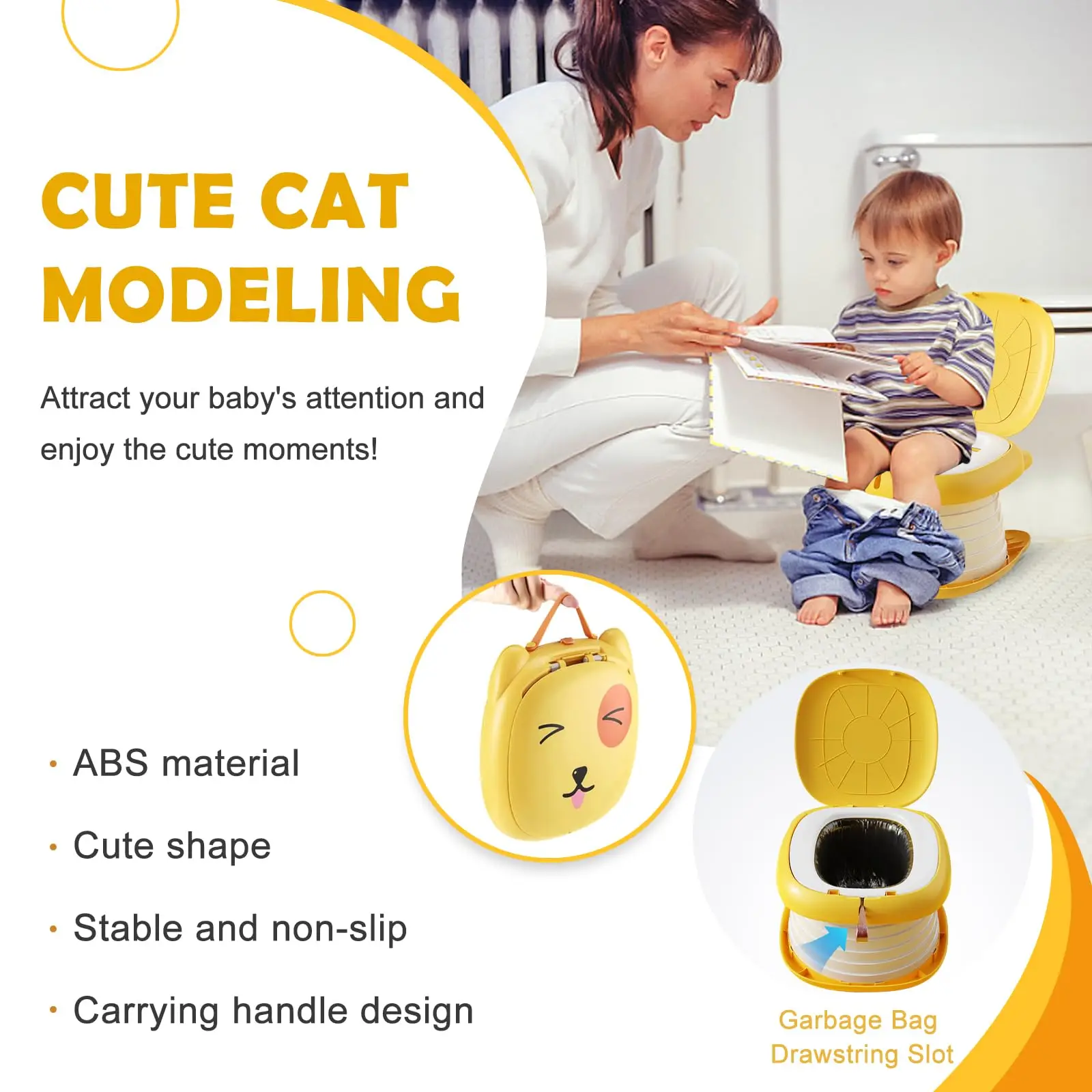 Toddler Travel Potty Portable Foldable Outdoor Indoor Training Toilet for Baby Boy Girl Kid Emergency Potty Seat with Waste Bag 4