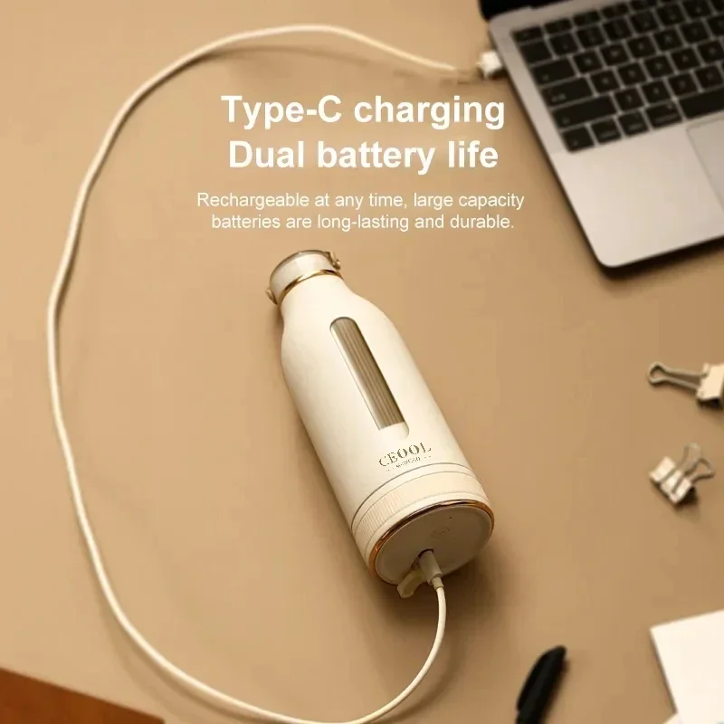 400ML Portable Multifunction Juicer USB Fast Rechargeable Mixer Fresh Fruit Grinder Electric Blender Cup Shakes Smoothie_voghion.com