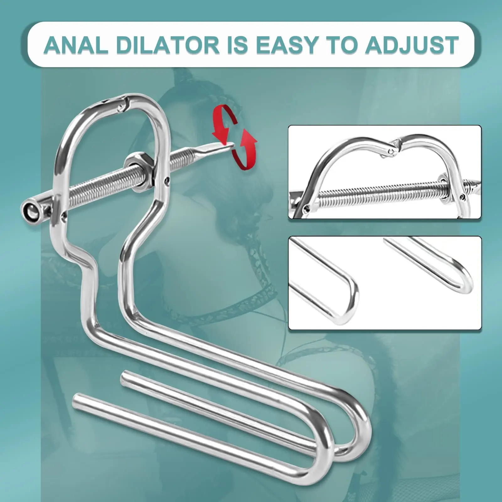 Runyu Metal Speculum Anal Dilator SM Manual Adjustment Extender Sex Toys anal plug dilator