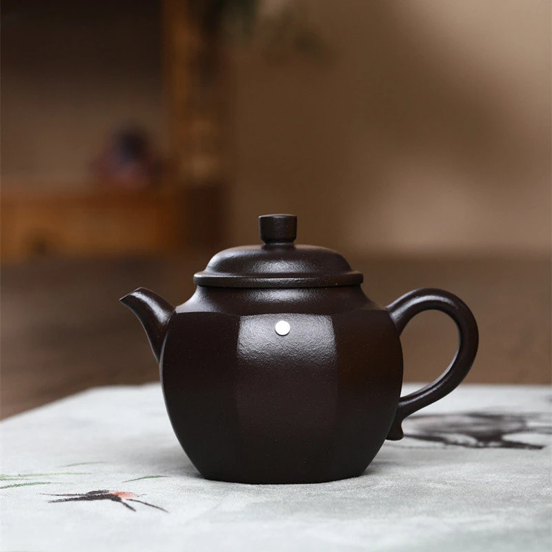 

230ml Yixing Handmade Tea Pot Six Parties Shape Purple Clay Teapot Raw Ore Beauty Kettle Chinese Tea Ceremony Customized Gifts