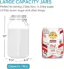 78oz Glass Food Storage Jars with Airtight Clamp Lids, 3 Pack Large Kitchen Canisters for Flour, Cereal, Coffee, Pasta and Canni 2