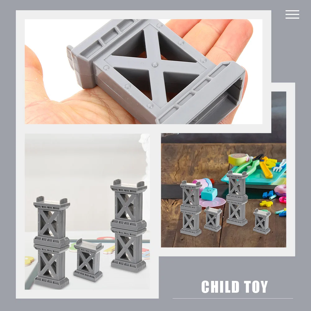 9Pcs Train Track Accessories Wooden Bridge Supports Gray Green Random Child Toy Trains Layout Stable System Compatible Brands