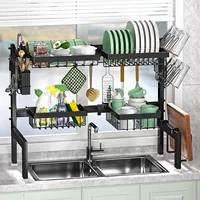 dish drying rack,Telescopic extension tableware storage rack above the sink,No need to punch holes,Suitable for kitchen supplies 1