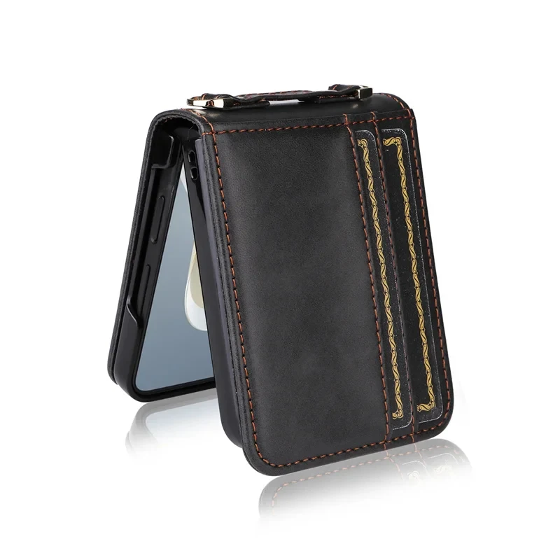 Crossbody Shockproof PU Leather Phone Case - Non-Slip, Hard Back Cover