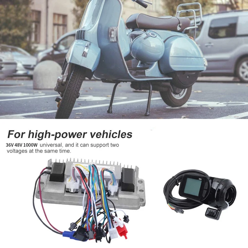 

36V 48V 1000W Electric Bicycle Tricycle Motorcycle 3-Mode Sine Brushless Controller + LCD Display