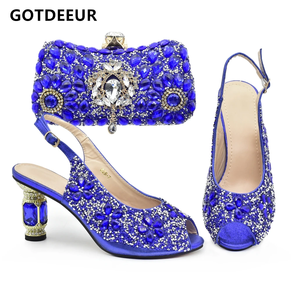 

New Italian Shoes with Matching Bag for Wedding Italy Italian Shoe and Bag Set for Party In Women Low Heel Shoes Ladies Shoes