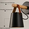 LED Bedside Wall Lamp Nordic Wood Leather Belt Hanging Sconces for Bedroom Study Living Room Modern Home Indoor Decorative Light 5
