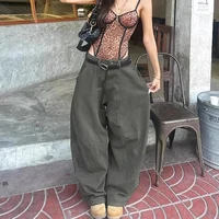 Women GreenY2k Baggy Jeans Harajuku 90s Vintage Bent Knife Denim Trousers Japanese 2000s Style Jeans Pants Oversize Clothes - Image 3