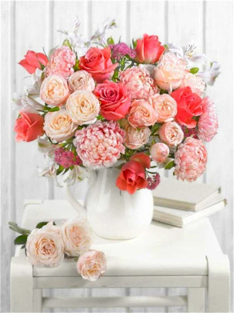 5D Diamond Painting Flower Full Diamond Tulip Rose DIY Diamond Mosaic Art Painting Cross Stitch Rhinestone Embroidery Home Decor CY-HH01095AE6