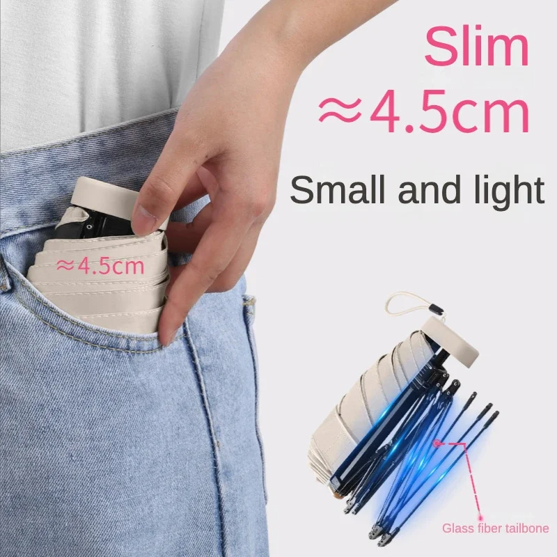 Mini Folding Sunscreen Umbrella For Women Sunshade Sun And Uv Protection Small Portable Pocket Parasol Umbrella For Rain And Sun sun umbrella folding umbrella