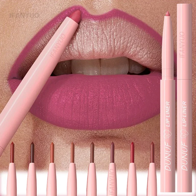 Fine Tip Matte Lipstick Pencil 12 Color Nude Lip Outline Contour Tint High Pigmented Lip Liner Lasting Waterproof Lipliner Pen