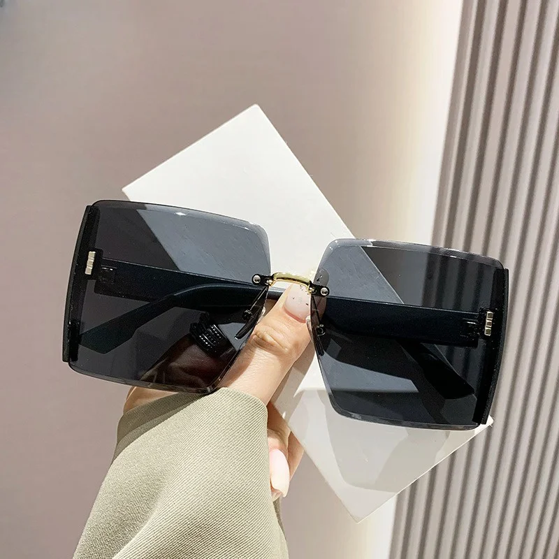 Color Matching Sunglasses Women Rimless Beach Gradient UV400 Eyeglasses