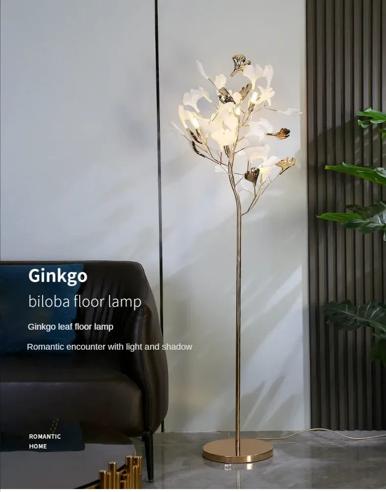 

Nordic Floor Lamps for Living Room Sofa Bedroom Bedside Light Modern Art Decor Home Ginkgo Leaf Standing Lighting Fixture Lustre