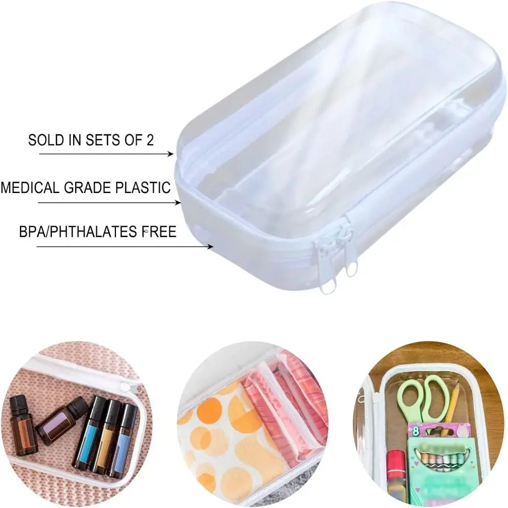 Transparent Zippered Hard Pouch Multifunctional Large Capcity Blocks Toy Storage Bin Makeup Storages Organizers
