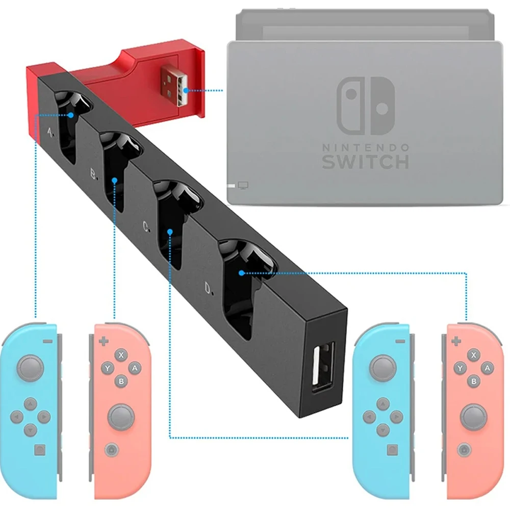 スイッチ充電ドック Joycon 充電器は、充電用の 4 つの Joycon