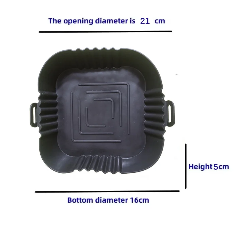 Air Fryer Liners 1PC Air Fryer Oven Baking Tray Silicone Tray Fried Chicken Pizza Mat Oilless Silicone Pan Air Fryer Accessories