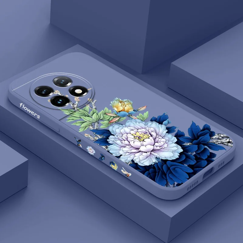 Blue Blossom Liquid Silicone Phone Case