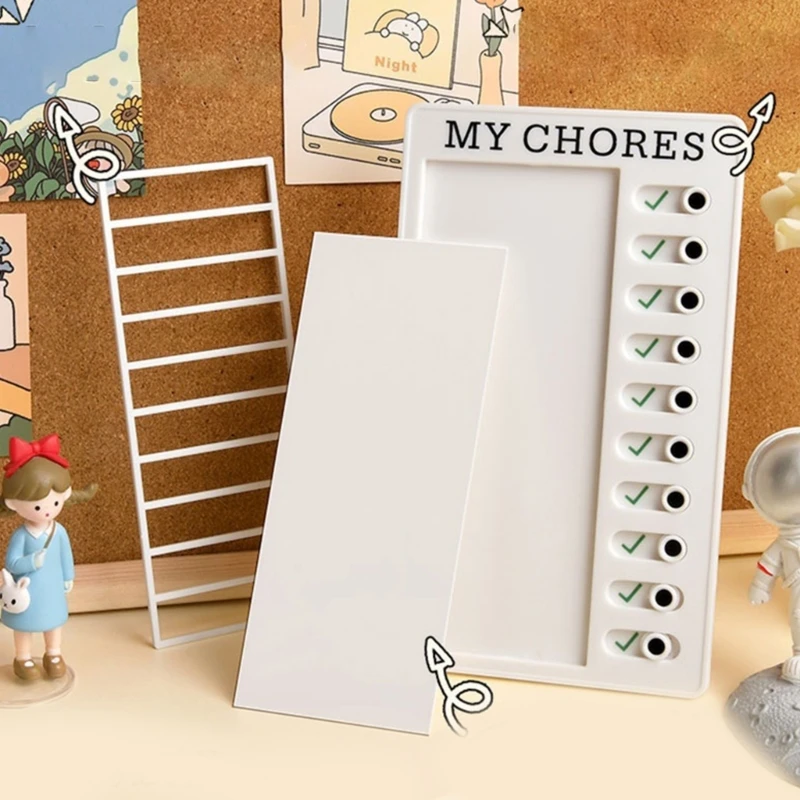 Portable Chore Chart for Kids, Toddler Chore Board Checklist Board with 60 Cardstock for Daily Schedule Routine Planning