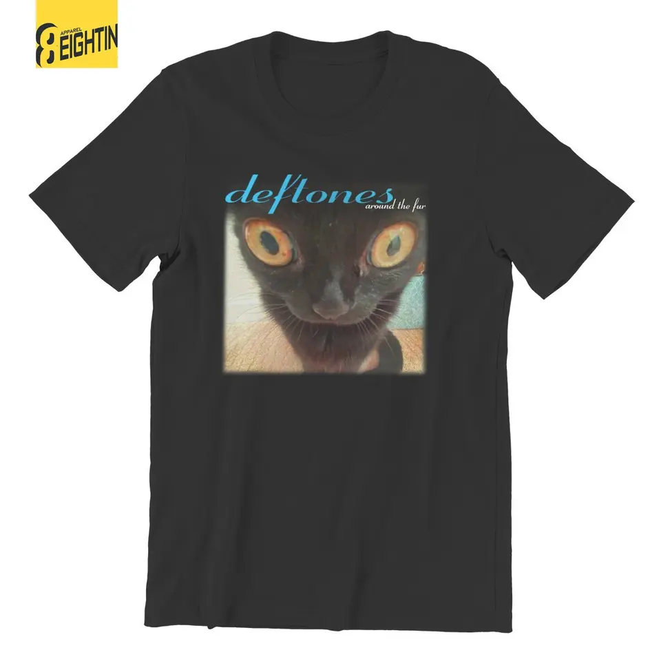 Deftones Around The Fur Cat T Shirt for Men 100% Cotton Funny T