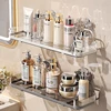 Bathroom Storage Rack Iron Strong Suction Cup No Drilling Wall Mounted Toilet Storage Rack Kitchen Storage Rack Household 1