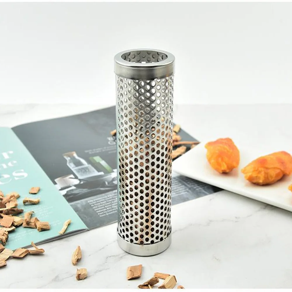 Stainless Steel Grill Spice Tube Camping Supplies Smoked Tube Hexagon Bbq Pellet Kitchen Accessories Barbecue Smoker grill oven accessories