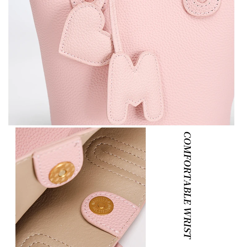 Fashion Genuine Leather Crossbody Bag Women's Shoulder Bag Women's Handbag Commuter Bucket