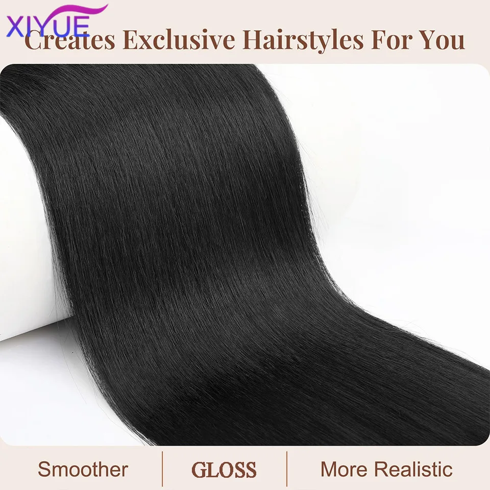 XIYUE  32 inch women's synthetic long straight ponytail versatile wig