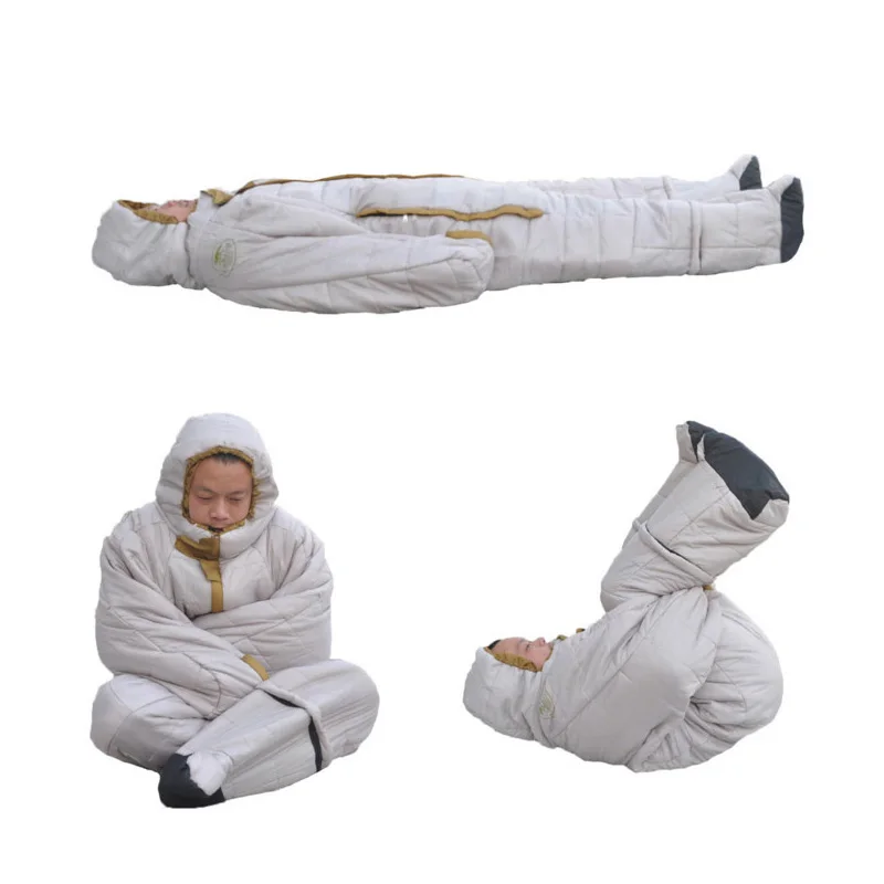 New Comfortable Humanoid Cotton Sleeping Bag Camouflage Outdoor Camping Lazy Winter Backpacking Travel Hiking Equipment