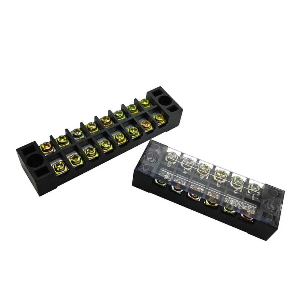 Terminal block 1Pcs dual row barrier screw wire connector 600V 15A positions optional