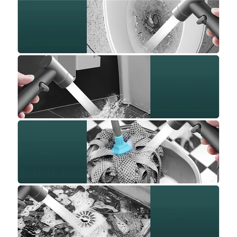 Bathroom Handheld Toilet Bidet Faucet Sprayer Hand Bidet Set Toilet Self Cleaning Shower Head One In Two Out Angle Valve Faucet