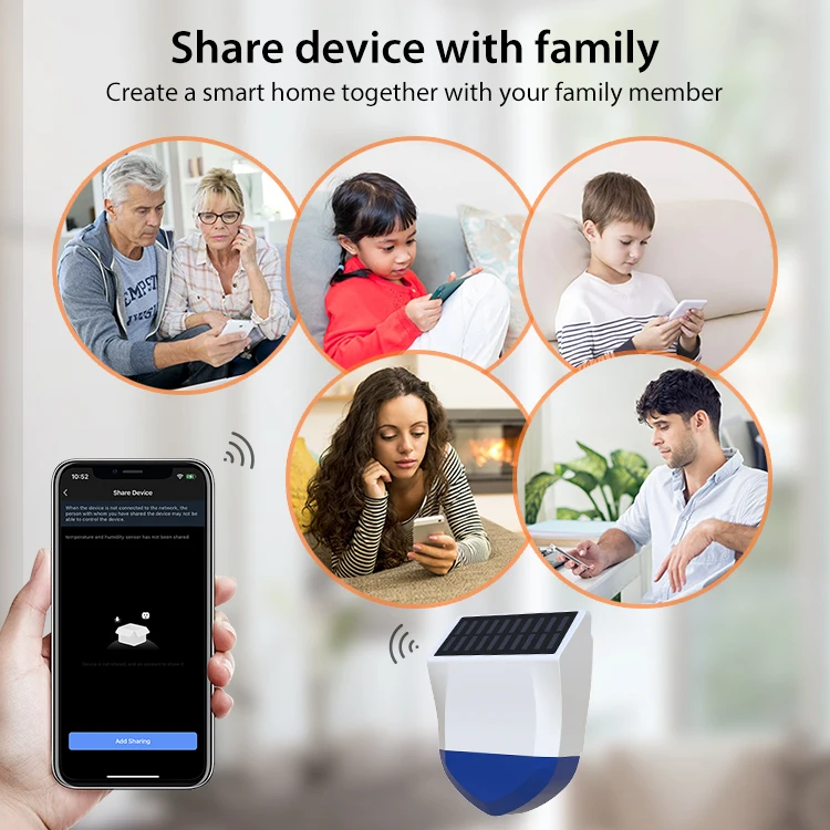 Tuya Smart Zigbee/Wifi Siren Alarm Waterproof Outdoor With Solar And USB Power S