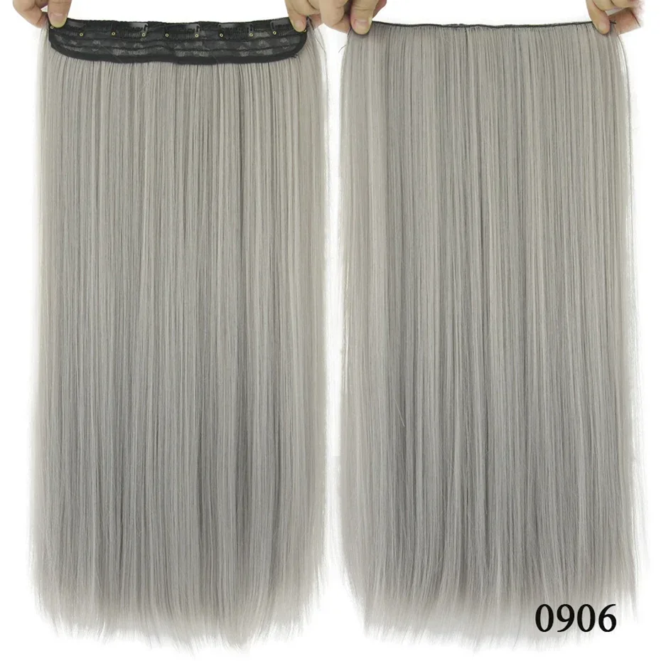 Black To Grey Ombre Synthetic Clip-in Hair Extensions For Women_voghion.com