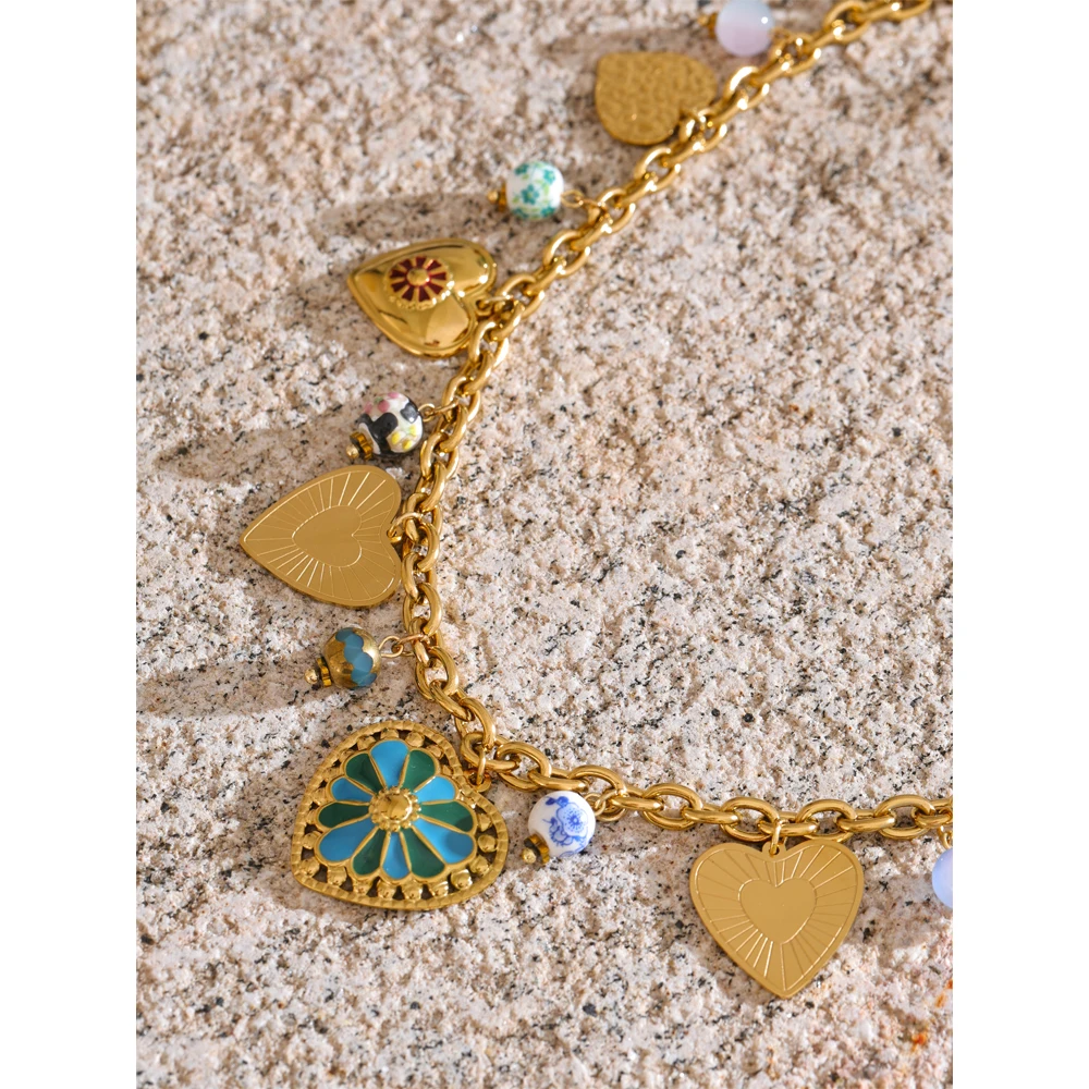 Yhpup 2025 Heart Drop Necklace